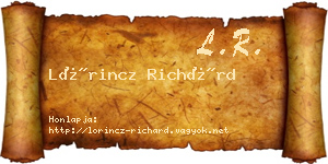 Lőrincz Richárd névjegykártya