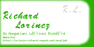 richard lorincz business card